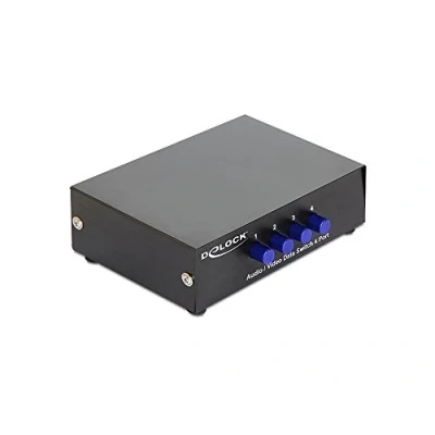 Immagine di Delock 87637 4 Porte Switch Composite Utilizzo bidirezionale, Contenitore in metallo