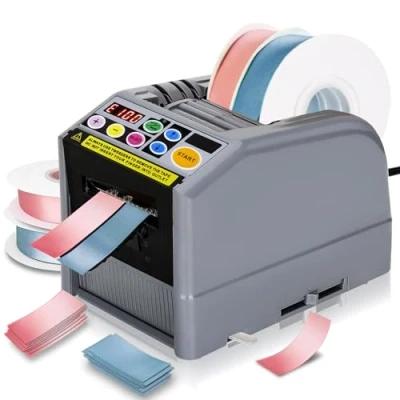Immagine di Distributore automatico di nastro, macchina da taglio manuale e automatica, elettrica per nastro imballaggio, larghezza 6 60 mm, lunghezza massima 999 ufficio, magazzino,