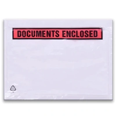 Immagine di Triplast 200 buste in plastica trasparente formato A5 (225 x 165 mm), per attaccare fatture, liste di imballaggio e note consegna ai pacchi