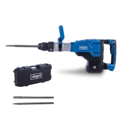Immagine di Scheppach martello demolitore AB2000 con potenza 1700 W, forza di impatto 60J perforatore per calcestruzzo cavo lungo da 3 m attacco SDS Max 2000 colpi al minuto scalpello a