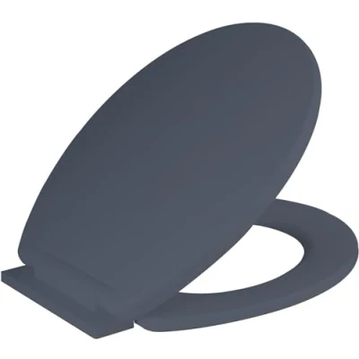 Immagine di sedile WC Ram® grigio con chiusura ammortizzata cerniere regolabili, LOO a sgancio rapido e facile da pulire,