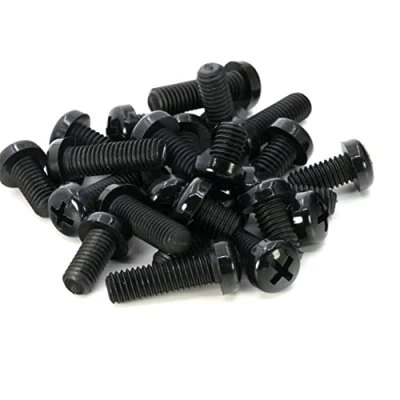 Immagine di CONPHERON Vite a Testa Tonda Phillips in Nylon Nero Isolata Plastica, M6x20 mm,50 pezzi