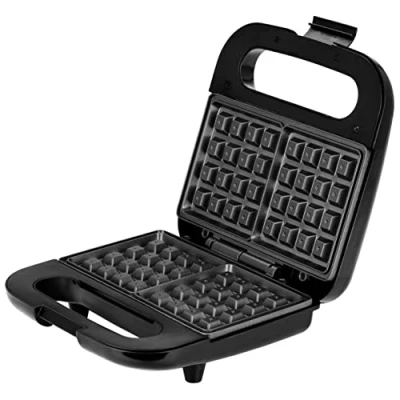 Immagine di MPM MGO 39M Macchina per 2 Cialde Belghe Spesso, Waffle Maker, Piastre Antiaderenti, Temperatura Automatica, Alloggiamento Inox, 1000W, Nero/Acciaio Inossidabile, Gofres