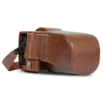 Immagine di MegaGear Ever Ready Genuine Leather Camera Case Compatibile con Fujifilm X T5 (16 80mm)(marrone)