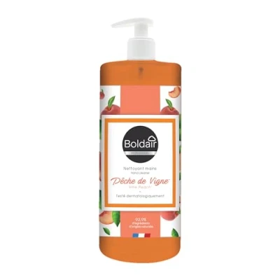 Immagine di BOLDAIR Detergente per mani pesca di vite Formula detergente, idratante e ammorbidente 500 ml Produzione francese