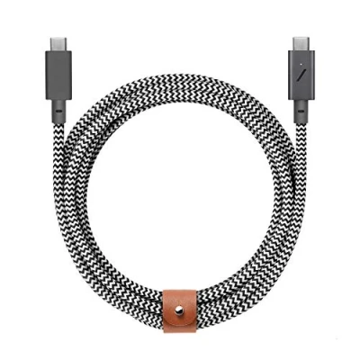 Immagine di Native Union Cavo Belt Tipo C Pro USB a 2,4m di Ricarica Ultra Rinforzato per iPhone 16, 16 Max, MacBook 14&quot;/16&quot; M2, Air 15&quot; iPad (Zebra)