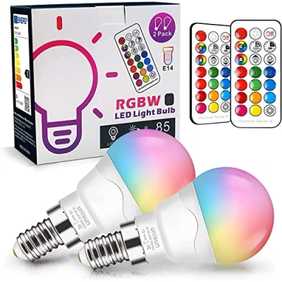 Immagine di Cambiare colore Lampadina, E14 Edison LED Lampadina RGB Multicolore Dimmerabile con 12 Colore, Funzione di Memoria Dual, 21 Chiavi Telecomando