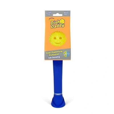 Immagine di Scrub Daddy Dish Spugna per Piatti, Spazzola Piatti Dispensa Sapone, Spugnetta con Manico, Scrubber Incorporato e Testina di Pulizia Staccabile Blu