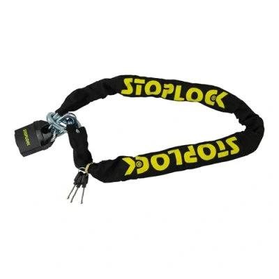 Immagine di Stoplock Motorcycle Lock Catena Antifurto per Moto, in Acciaio Temprato, da 10 Mm, Lunghezza 1,2 M, Universale, Resistente, Alta Protezione, Chiavi Incluse, Facile Installazione