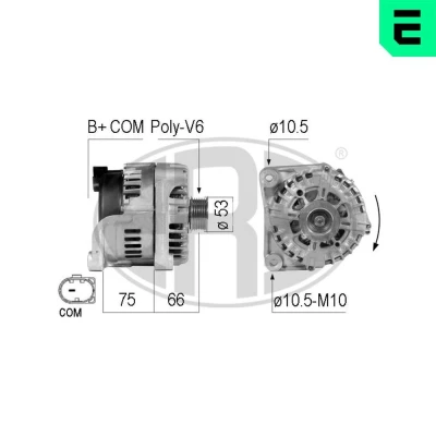 Immagine di ERA 210771A Alternatore 14V 180A BMW: 3 Touring, 1 Hatchback, 5 Sedan