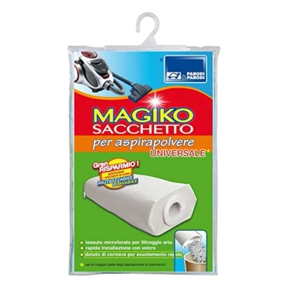 Immagine di Parodi &amp; Magiko Sacchetto Aspirapolvere Universale e Riutilizzabile, Polipropilene, Bianco, 13x24x1 cm