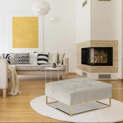 Immagine di Pouf quadrato Hudson in velluto argento Menzzo