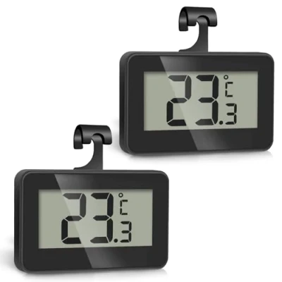 Immagine di Romon Termometro Frigorifero, 2 Pezzi Termometri Digitale Frigo Acqua, Congelatore Impermeabile con Gancio, Facile da Leggere Display LCD, Max/Min Funzione, Perfetto per Casa, Ristoranti