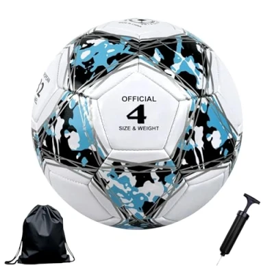 Immagine di Bibykivn Pallone calcio,Pallone da Calcio Cucito, Bambino,per Amanti del Calcio,per Gioco Partita Calcio,Allenamento Indoor Team,Pallone per Allenamento (modello 6, Numero 4)