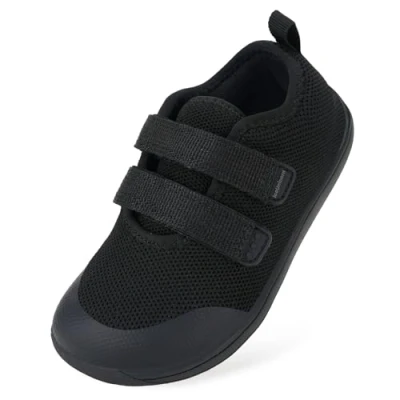 Immagine di Scarpe a Piedi Nudi per Bambini e Ragazze Barefoot Minimaliste Passeggio da Trail Running Ragazzi Interno(Nero,30 EU Larga)