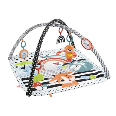 Immagine di Fisher Price Palestrina Musicale 3 in 1 per neonati, con giocattoli sensoriali, luci e suoni giocare distesi sul pancino, giocattolo bambini, 0+ anni, HPF39
