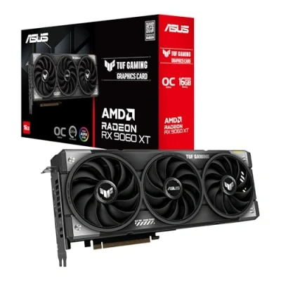 Immagine di ASUS TUF GAMING AMD Radeon RX 9060 XT OC Edition, Scheda Grafica 16GB GDDR6, 128 Bit, PCIe 5.0, 1 HDMI 2.1, 2 DisplayPort 2.5 Slot, Axial Tech, GPU Tweak III, Nero, RX9060XT O16G
