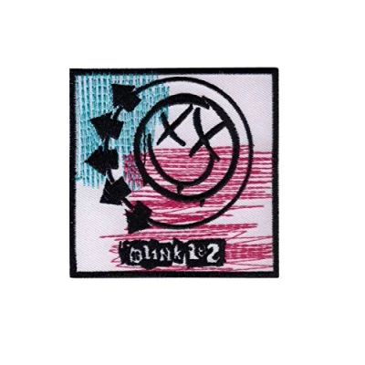 Immagine di Blink 182 Smiley Toppa rotonda ricamata con ferro da stiro, accessorio per souvenir