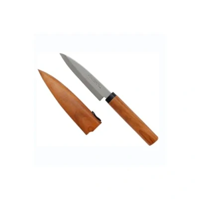 Immagine di KAI Select coltello da frutta con fodero in legno e manico di ciliegio acciaio inossidabile SUS420J2 lunghezza lama 9 cm, totale 20,5 cm universale