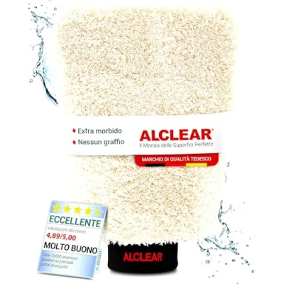 Immagine di ALCLEAR 950013WH guanto in microfibra premium per lavare auto con shampoo senza graffi: boni di una spugna lavaggio auto, panno lucidante o microfibra, moto