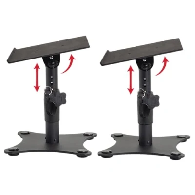 Immagine di Gator Frameworks GFWSPKSTMNDSK Supporto per altoparlanti da scrivania, set 2