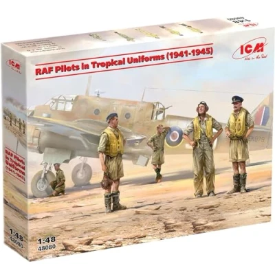 Immagine di Fitalldoit Caps ICM 1:48 Piloti della RAF in uniforme tropicale (1941 45)