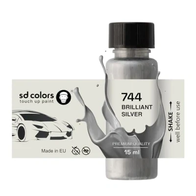 Immagine di SD COLORS Vernice per ritocchi in argento brillante 744, 15 ML, riparazione, colore colore: