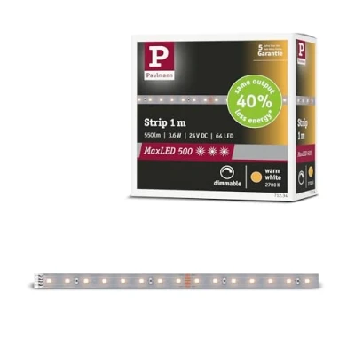 Immagine di Paulmann MaxLED 500 Strip Erweiterung 1m 71234 Striscia LED 24 V/DC 1 m Bianco caldo pz.