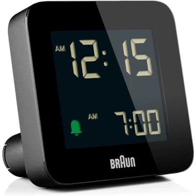 Immagine di Braun Sveglia Digitale con Snooze, Display LCD negativo, Impostazione Rapida, Bip Crescendo in Nero, modello BC09B