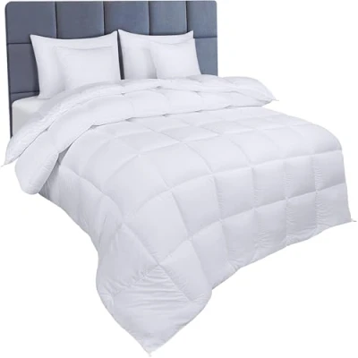 Immagine di Utopia Bedding Invernale Piumone Piumino Una Piazza e Mezza Trapunta 100% Microfibra in Fibra Cava (Bianco, 200 x cm 350 gsm)