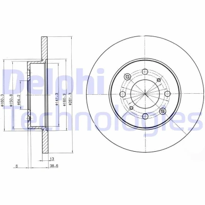 Immagine di DELPHI BG3262 Disco freno 262 13 4 pieno Oleato non trattato senza cuscinetto ruota, anello sensore ABS ROVER: 200 Hatchback, 25 Hatchback