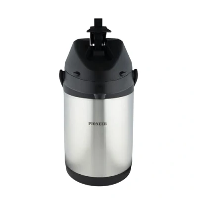 Immagine di Pioneer Flasks Airpot in acciaio inox per acqua calda e fredda, tè, caffè, conferenze, eventi, 3 litri, argento (SS30HC)