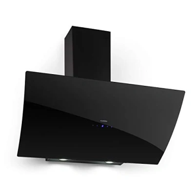 Immagine di Klarstein Annabelle Cappa Aspirante a Parete, da Cucina, Aspirazione o Ricircolo, 3 Livelli, fino 650 m3/h, Vetro, Acciaio Inox, Panello Touch, Timer, 90 cm, Nero