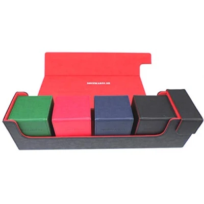Immagine di docsmagic.de Premium Magnetic Tray Long Box Black/Red Large + 4 Flip Boxes Mix 1 Nero/Rosso