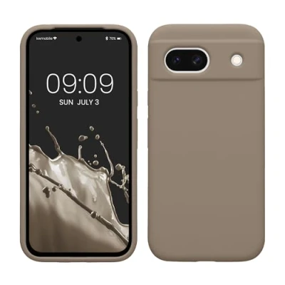 Immagine di kwmobile Cover per Google Pixel 8a Custodia Back Case Smartphone in Silicone TPU Protezione Gommata marrone grigio