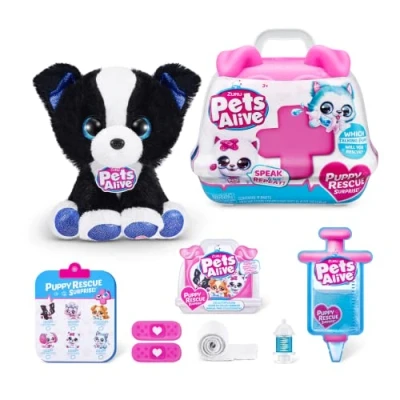 Immagine di Pets Alive Pet Shop Surprise Series 3 Puppy Rescue by ZURU, Border Collie, Nurture Play, Toy Unboxing, Heal Adopt Interactive, Ultra Soft Plushies with Electronic Speak and Repeat