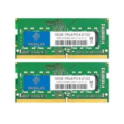 Immagine di RASALAS 32 GB Kit (2 x 16 GB) DDR4 2133 MHz PC4 17000 Non ECC Unbuffered 1.2V CL15 1Rx8 2133P Sing 1 Laptop RAM Upgrade 16GB