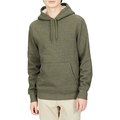 Immagine di Amazon Essentials Felpa con Cappuccio Fodera in Sherpa Uomo, Verde Oliva, L