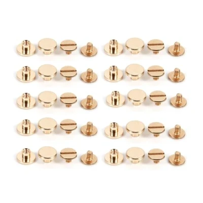 Immagine di rivetti per Chiodi in ottone massiccio vite prigioniera a Cinturino pelle oro fai da te 10 set 5/6,5/8 mm(8mm)
