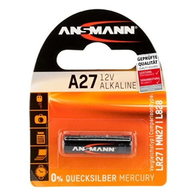 Immagine di ANSMANN Batteria di Marca Alkaline A27 (12V) MN27, V27A per apertura porta garage, sistema allarme, mini radio, grilletto videocamera, dispositivi misura, campana ecc.