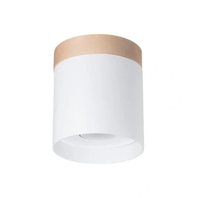 Immagine di SOLLUX LIGHTING Faretto da soffitto Rif, bianco, Ø 12 cm, legno, alluminio