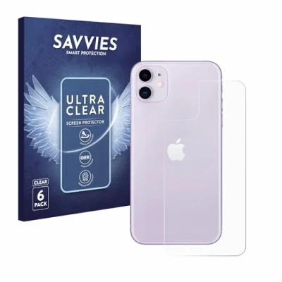 Immagine di savvies (6 Pezzi Pellicola Protettiva per Apple iPhone 11 (Posteriore) Protezione Schermo Trasparente