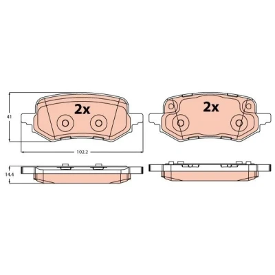 Immagine di TRW GDB2367 Kit pastiglie freno Non predisposto per contatto segnalazione usura FORD: Puma SUV