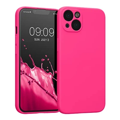 Immagine di kwmobile Custodia Compatibile con Apple iPhone 13 Cover Back Case per Smartphone in Silicone TPU Protezione Gommata rosa shocking