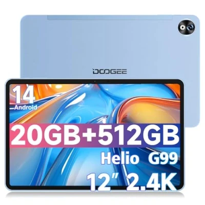 Immagine di DOOGEE T40PRO Tablet 12 Pollici, 512GB ROM+20GB RAM, Android 14 in Offerta, Helio G99,Batteria da 10800mAh, Display 2.4K Gaming 16MP + 8MP 4G Dual SIM/5G WIFI