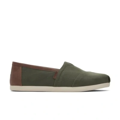 Immagine di Toms Espadrillas Scuro, Scarpe da Ginnastica Uomo, Dark Sage Brushed Twill Tan Synthetic, 40.5 EU