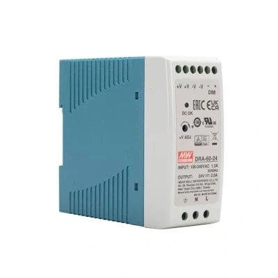 Immagine di Mean Well DRA 60 24 Alimentatore per guida DIN V/DC 2.5 A W Num. uscite:1 x Contenuto 1 pz.