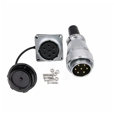 Immagine di Hangton ws28 7 Pin 25a connettore di alimentazione a prova polvere Industria Pesante Aviazione Circolare metallo Solare Auto Applicazione esterna