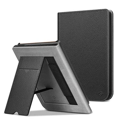 Immagine di FINTIE Custodia per Pocketbook Touch HD 3 / Lux 4 5/ Basic 2 Color 2020 Protettiva Stand Cover in Similpelle con Card Slot e Hand Strap Auto Sveglia/Sonno, Nero