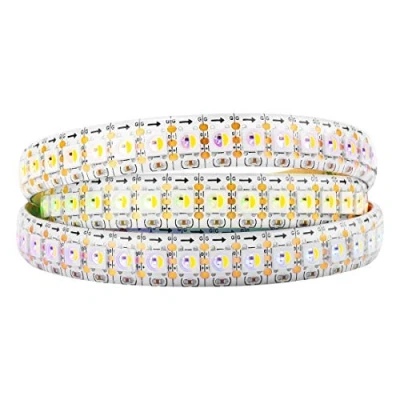 Immagine di BTF LIGHTING SK6812RGBW (WS2812B RGBW) RGB + bianco caldo Individualmente indirizzabile 1m 144 LED/pixel/m Flessibile 4 colori in 1 LED sogna colorato Striscia IP65 impermeabile DC5VPCB
